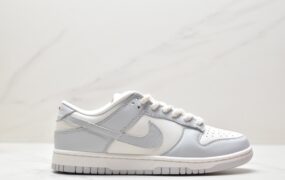 耐克 Nike Dunk Low 灰白浮雕 防滑耐磨减震 低帮 休闲滑板板鞋 女款 灰色 FJ4553-133