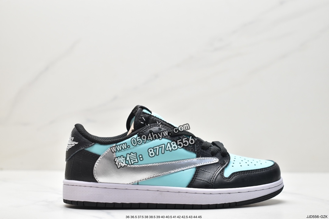 乔丹 fragment design x Travis Scott x Jordan Air Jordan 1 Low OG SP”Black/Green Toe“ 经典复古百搭 低帮 休闲运动篮球鞋 DM7866-143