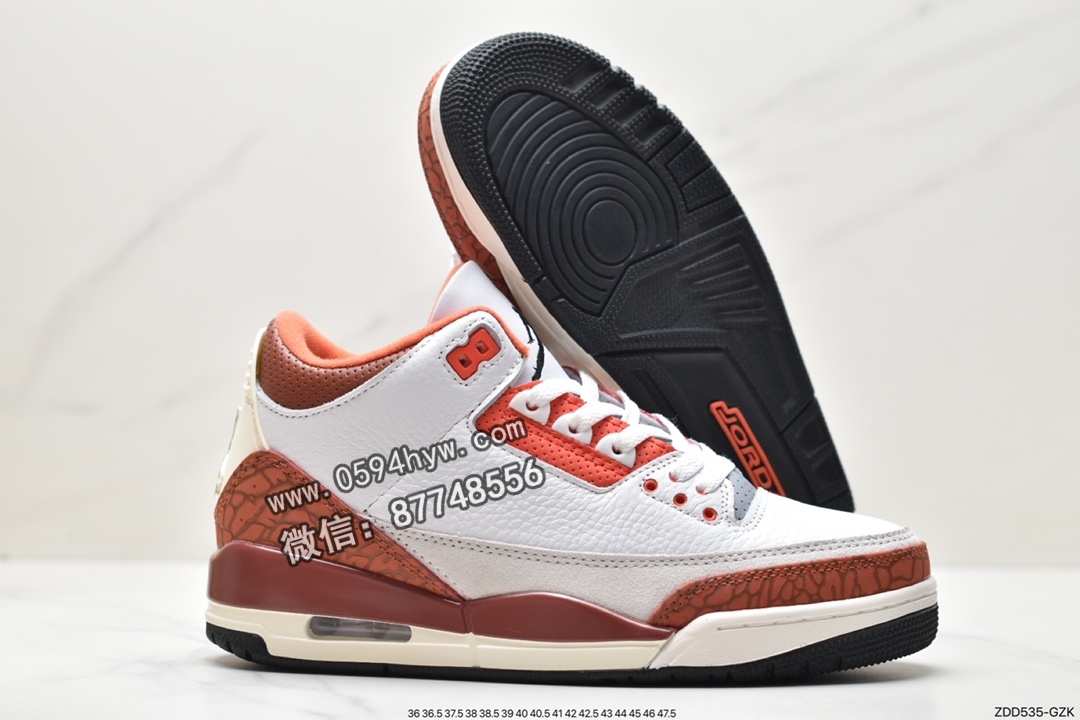 篮球鞋, 乔丹, Jordan Air Jordan 3 Retro Mars Stone, Jordan, DV7028-108, Air Jordan 3 Retro, Air Jordan 3, Air Jordan - 乔丹 Jordan Air Jordan 3 Retro Mars Stone 潮流百搭 中帮 复古篮球鞋 GS白红 DV7028-108