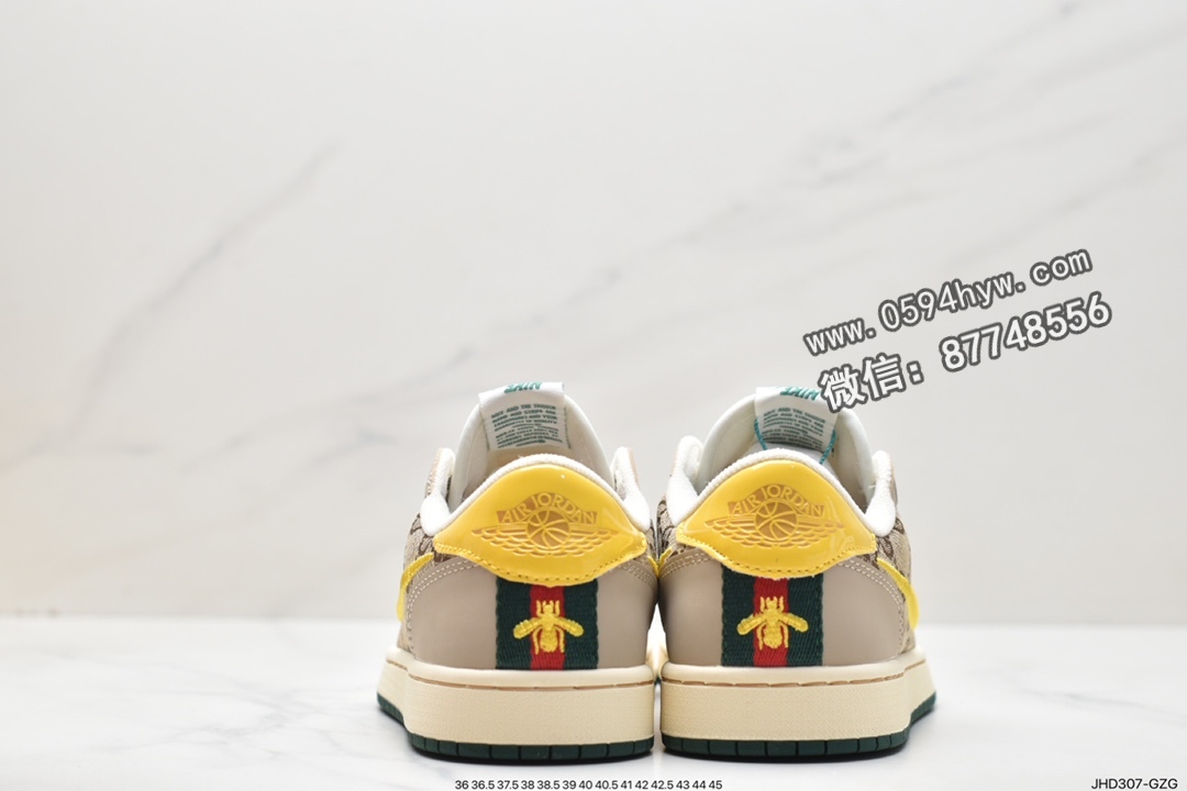 联名, 篮球鞋, 古驰, Jordan Air Jordan 1 Retro Low Slip”Black Toe“, Jordan, AV3918-638, Air Jordan 1, Air Jordan - 乔丹 Jordan Air Jordan 1 Retro Low 古驰联名 防滑耐磨减震 低帮 休闲复古篮球鞋 浅棕色 AV3918-638