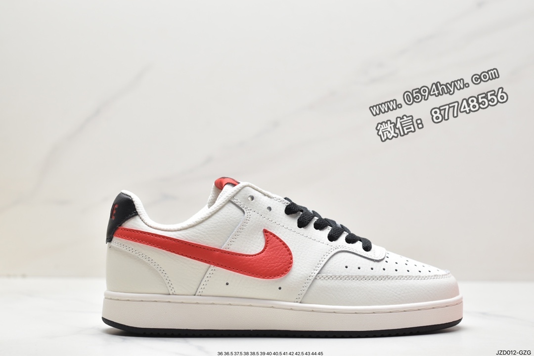 耐克 Nike Court Vision 1Low 休闲运动板鞋 男款 白红色 可回收材料 CD5434-111