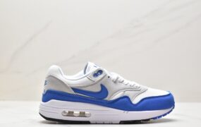 耐克 Nike Air Max 1Anniversary”Royal Blue” 防滑耐磨 低帮 运动跑步鞋 男款 灰白蓝 908375-102