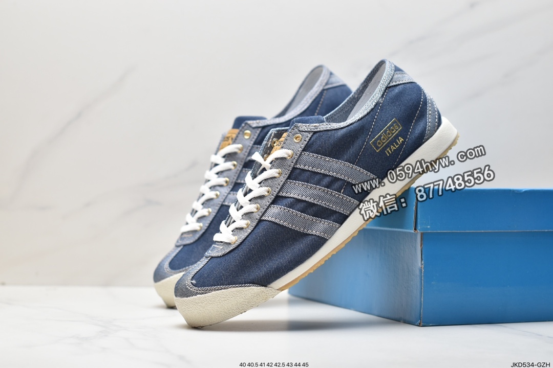 阿迪达斯, 休闲鞋, Originals, Original, HP8843, adidas originals Denim ltalia Spzl, adidas Originals, Adidas - 阿迪达斯 Adidas Originals Denim ltalia Spzl 防滑耐磨 低帮 运动休闲鞋 男女同款 蓝白 HP8843