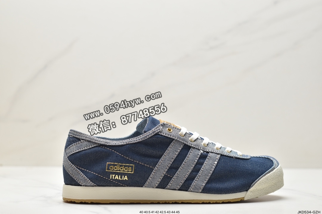 阿迪达斯 Adidas Originals Denim ltalia Spzl 防滑耐磨 低帮 运动休闲鞋 男女同款 蓝白 HP8843