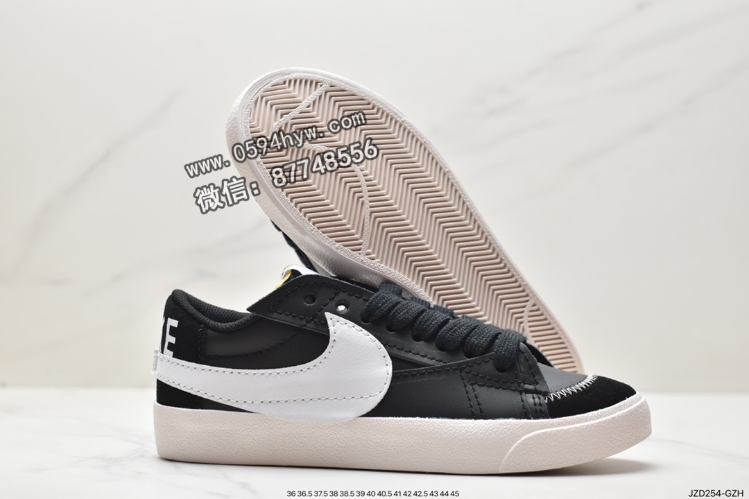 运动板鞋, 耐克, 板鞋, Nike Blazer low77 Jumbo, Nike Blazer Low, Nike Blazer, NIKE, Blazer - 耐克 Nike Blazer Low77 Jumbo 防滑减震 低帮 休闲运动板鞋 女款 黑白 FD9858 001DX