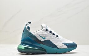 耐克 Nike Air Max 270 防滑耐磨 气垫减震 低帮 运动跑步鞋 男款 白蓝 AH6789-005