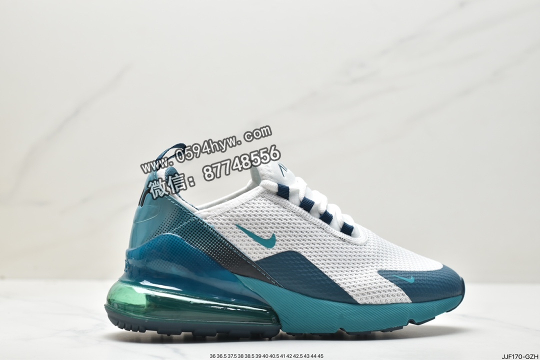 耐克 Nike Air Max 270 防滑耐磨 气垫减震 低帮 运动跑步鞋 男款 白蓝 AH6789-005