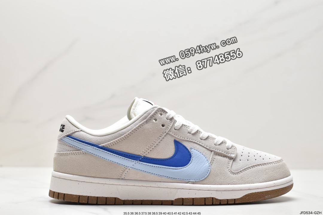 耐克 Nike Dunk Low se“85” 双勾 防滑耐磨 低帮 休闲运动板鞋 女款 海盐冰茶蓝白 DD9457-223