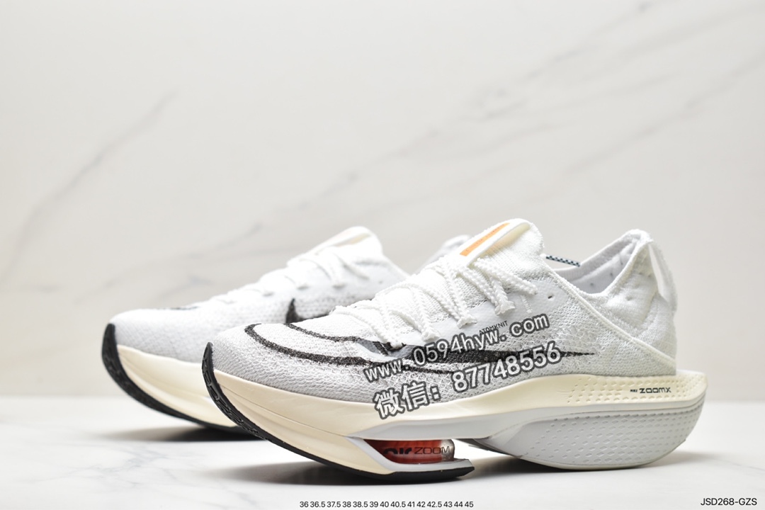 跑步鞋, 耐克, Zoom, Nike Air Zoom Alphafly Next% 2, Nike Air, NIKE, Air Zoom Alphafly Next%, Air Zoom - 耐克 Nike Air Zoom Alphafly NEXT% 2 防滑耐磨 透气减震 低帮 运动跑步鞋 白黑 DJ6206-100