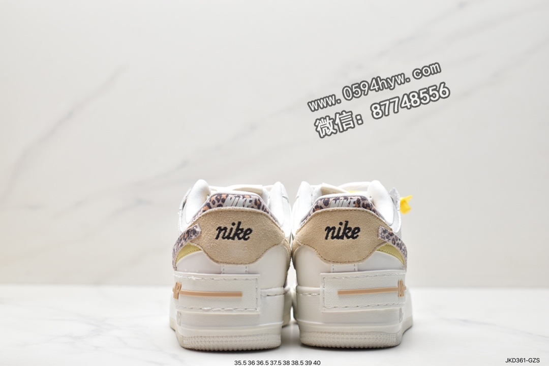 板鞋, Nike Air Force 1Low Shadow“Leopard”, Nike Air Force 1, Nike Air, NIKE, FORCE 1, CI0919-120, Air Force 1 - 耐克 Nike Air Force 1Low Shadow“Leopard” 潮流 豹纹 防滑耐磨 低帮 休闲运动板鞋 女款 白色 CI0919-120