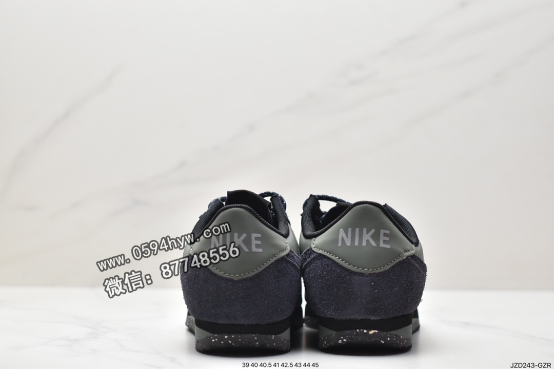 跑步鞋, 耐克, Triple Black, Nike Cortez PRMTriple Black, Nike Cortez, NIKE, FJ5180-200, Black - 耐克 Nike Cortez PRMTriple Black 经典复古 防滑耐磨减震 低帮 运动跑步鞋 女款 黑色 FJ5180-200