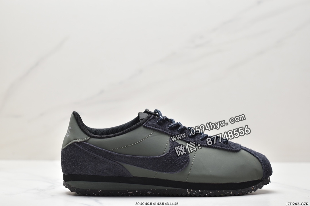 耐克 Nike Cortez PRMTriple Black 经典复古 防滑耐磨减震 低帮 运动跑步鞋 女款 黑色 FJ5180-200