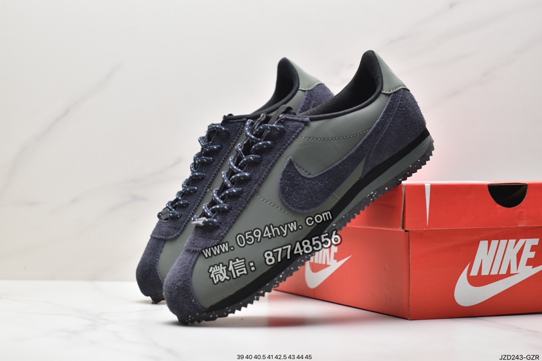 跑步鞋, 耐克, Triple Black, Nike Cortez PRMTriple Black, Nike Cortez, NIKE, FJ5180-200, Black - 耐克 Nike Cortez PRMTriple Black 经典复古 防滑耐磨减震 低帮 运动跑步鞋 女款 黑色 FJ5180-200