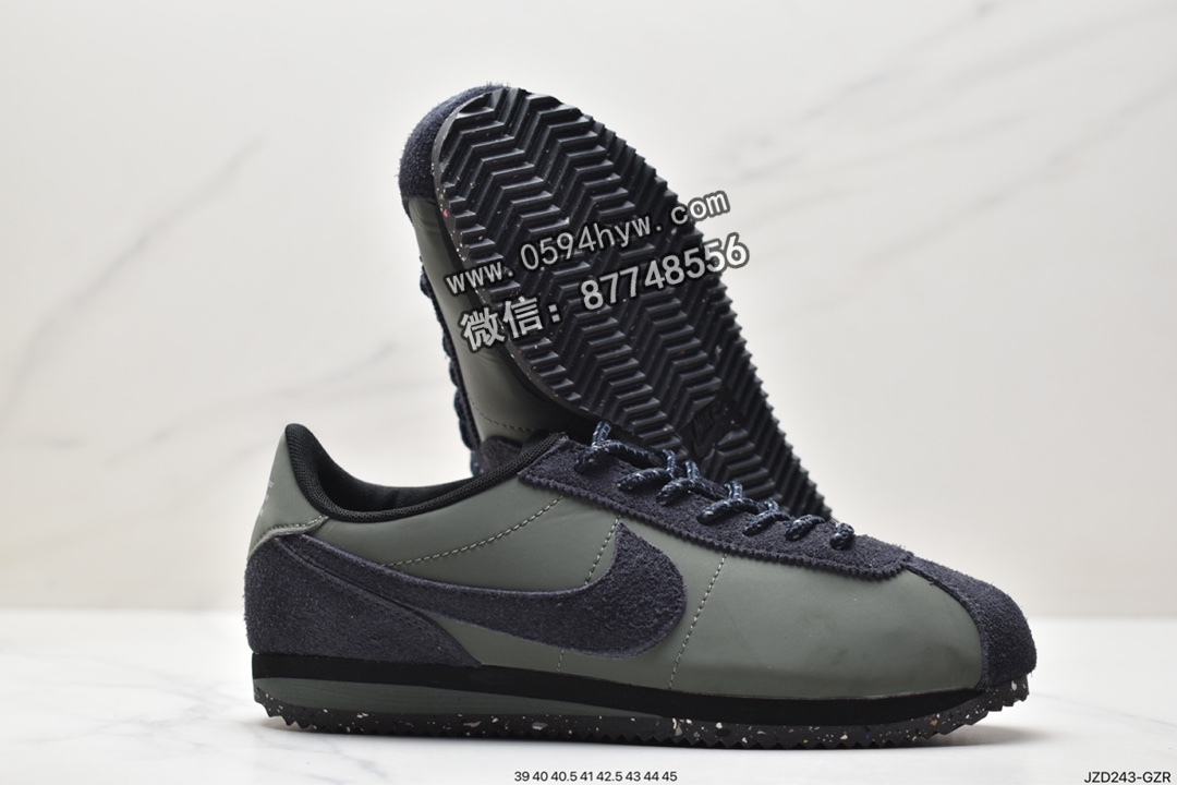 跑步鞋, 耐克, Triple Black, Nike Cortez PRMTriple Black, Nike Cortez, NIKE, FJ5180-200, Black - 耐克 Nike Cortez PRMTriple Black 经典复古 防滑耐磨减震 低帮 运动跑步鞋 女款 黑色 FJ5180-200