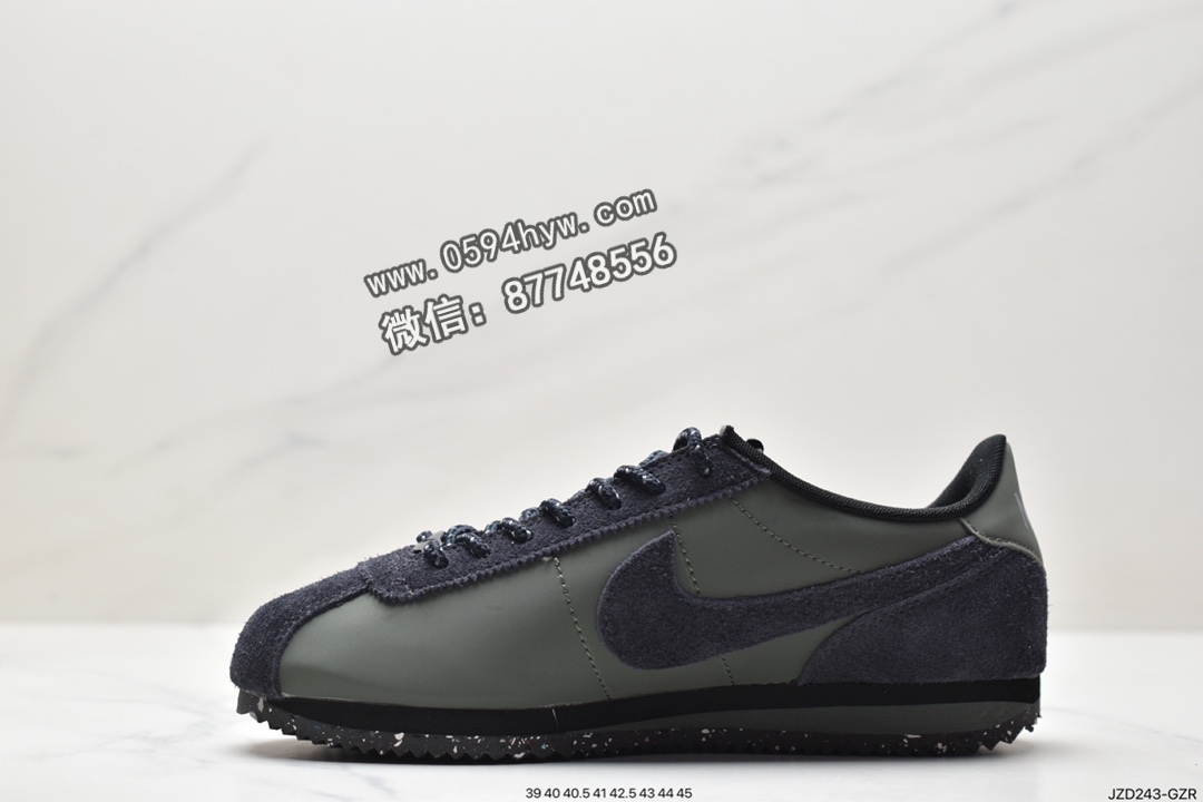 跑步鞋, 耐克, Triple Black, Nike Cortez PRMTriple Black, Nike Cortez, NIKE, FJ5180-200, Black - 耐克 Nike Cortez PRMTriple Black 经典复古 防滑耐磨减震 低帮 运动跑步鞋 女款 黑色 FJ5180-200