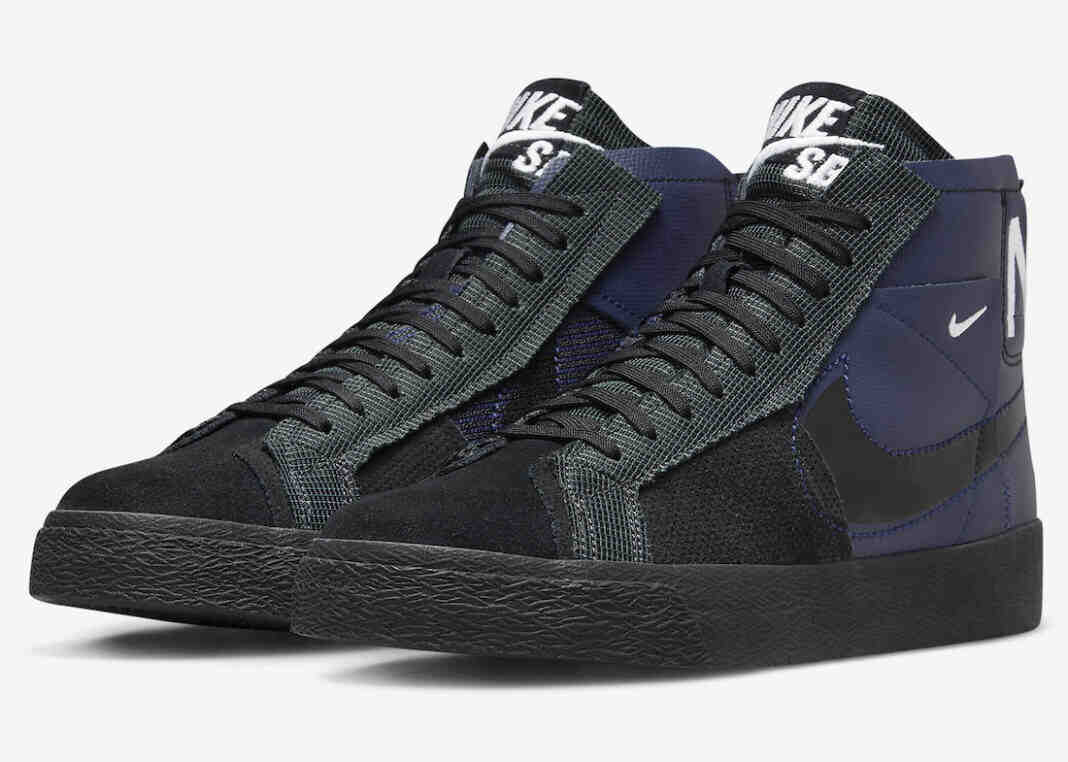 耐克SB Blazer Mid Premium出现在海军和黑色中