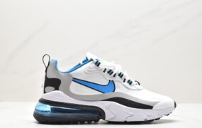 耐克 Nike Air Max 270 React 防滑耐磨 气垫减震 低帮 休闲运动跑步鞋 男款 蓝白黑 CT5064-001