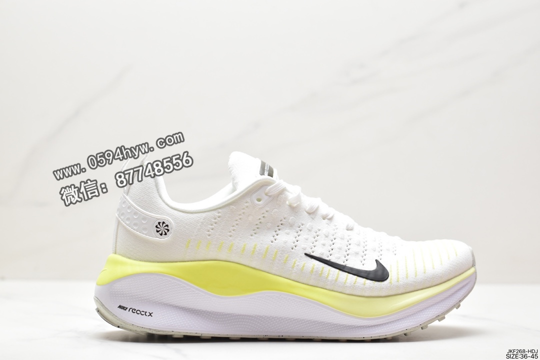 耐克 Nike Infnity G Reactx Run 4 潮流舒适 减震防滑 低帮 运动跑步鞋 女款 白黄 DR2665-102