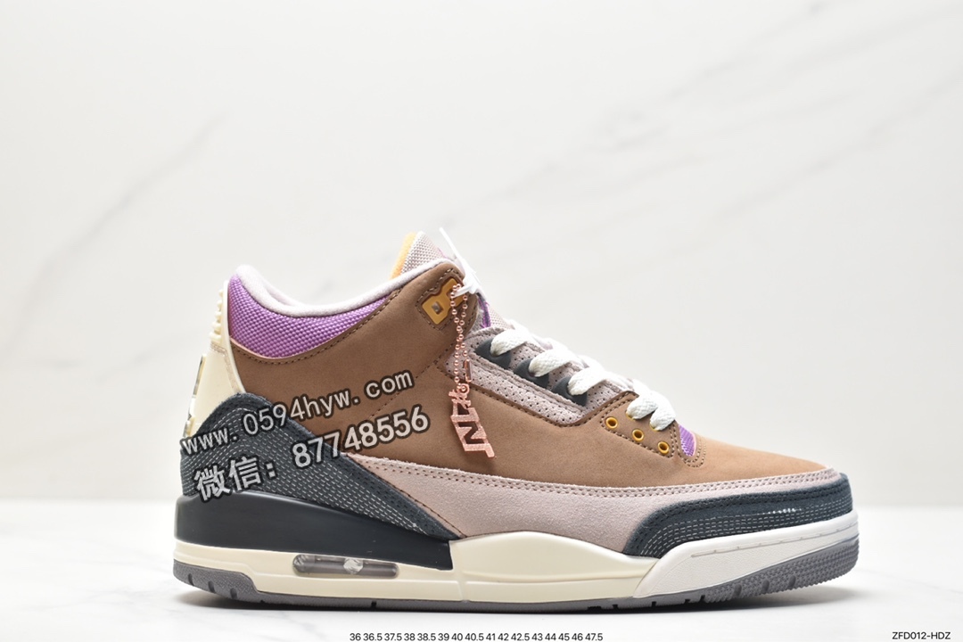 乔丹 Jordan Air Jordan 3 retro se “archaeo brown” 潮流耐磨减震 中帮 复古篮球鞋 男款 棕色拼接 DR8869-200