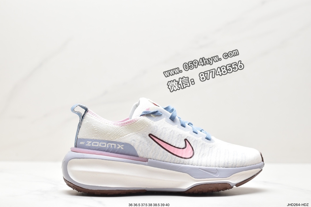 耐克 Nike nvincible Run 3 减震防滑 透气耐磨 低帮 运动跑步鞋 女款 蓝白 FJ7727 161MK