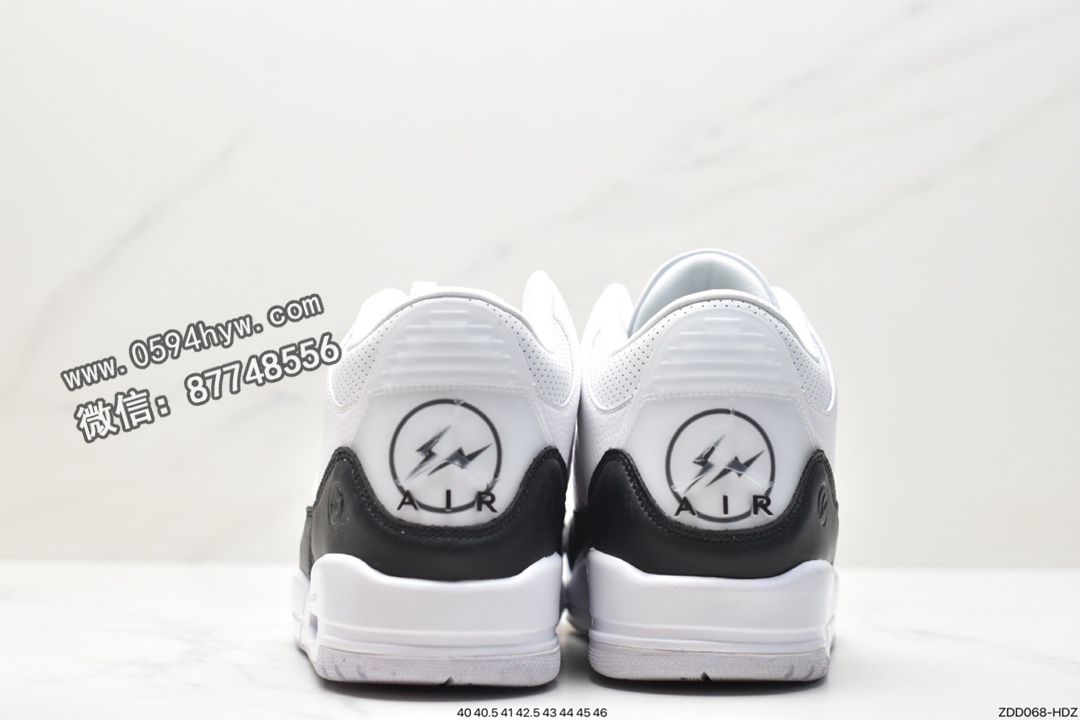 Jumpman, Jordan Air Jordan 3, Jordan, Fragment Design x Jordan Air Jordan 3 retro sp“white”, DA3595-100, Air Jordan 3 Retro, Air Jordan 3, Air Jordan - 乔丹 Fragment Design x Jordan Air Jordan 3 retro sp“white”藤原浩 耐磨减震 中帮 复古篮球鞋 男女同款 黑白 DA3595-100