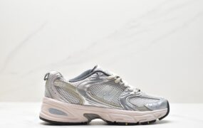 新百伦 New Balance NB 530 舒适减震 防滑耐磨 低帮 运动跑步鞋 男女同款 银色 MR530KMW