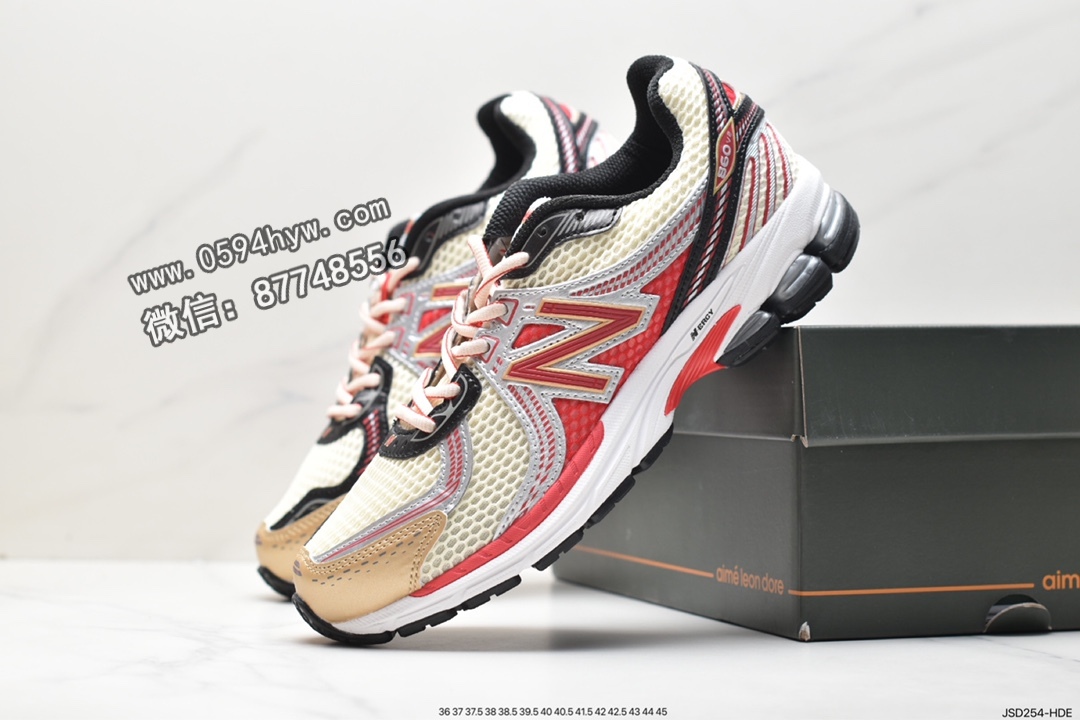 跑鞋, New Balance, NB 860, ML860AD2, EVA, AIME LEON DORE x New Balance NB 860 V2, ABZORB - 新百伦 AIME LEON DORE x New Balance NB 860 V2 防滑耐磨 低帮 运动休闲鞋 男女同款 橙 ML860AD2