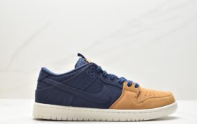 耐克 Nike Dunk SB Low”Midnight Navy/Desert Ochre” 防滑减震耐磨 低帮 复古休闲板鞋 男女同款 蓝棕色 DX6775-400