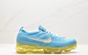 耐克 Nike Air VaporMax 2023 Flyknit”Baltic Blue” 减震防滑 舒适透气 低帮 休闲运动跑步鞋 男款 蓝黄 DV1678-002