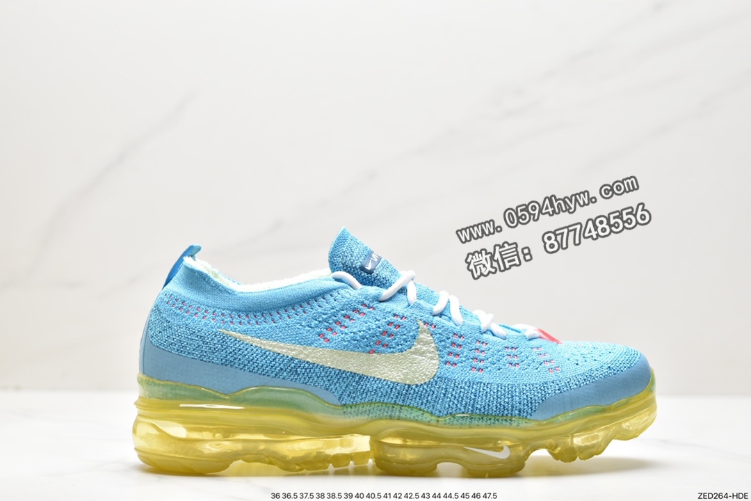 耐克 Nike Air VaporMax 2023 Flyknit”Baltic Blue” 减震防滑 舒适透气 低帮 休闲运动跑步鞋 男款 蓝黄 DV1678-002