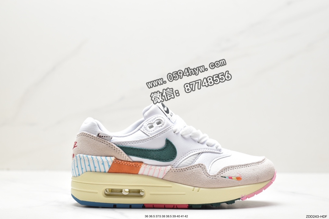 耐克 Nike Air Max 1“AIL Petals United”耐磨透气 低帮 运动休闲鞋 女款 白绿 FQ0256-131