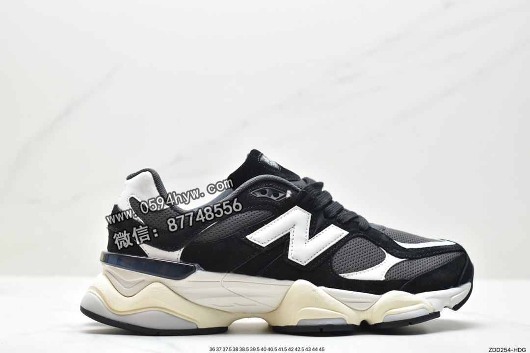 新百伦 New Balance NB 9060 耐磨透气 低帮 运动休闲鞋 黑白 U9060AAA