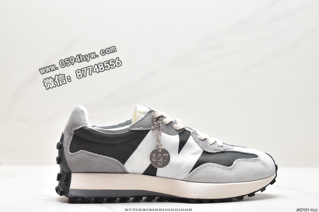 新百伦 New Balance NB 327 OD 减震防滑耐磨 低帮 休闲运动跑步鞋 男女同款 灰黑白 MS327OD