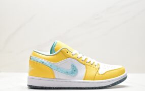 乔丹 Jordan Air Jordan 1 Mid”Green Yellow“AJ1 减震防滑耐磨 低帮 复古篮球鞋 黄白 DX4375-800