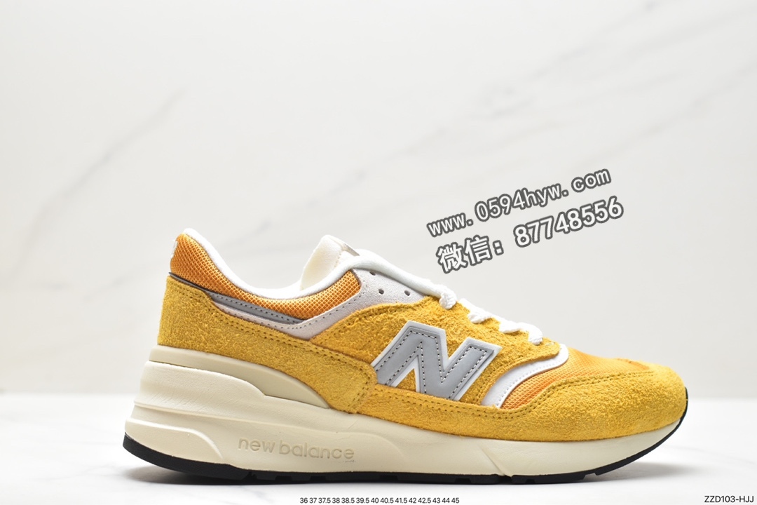 新百伦 New Balance NB 997R 减震防滑 低帮 运动跑步鞋 男款 黄色 M997RCB