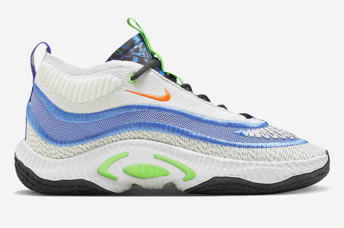 Nike Cosmic Unity 3 Summit White Photo Blue FN8891-181 with Lime Green and Orange accents