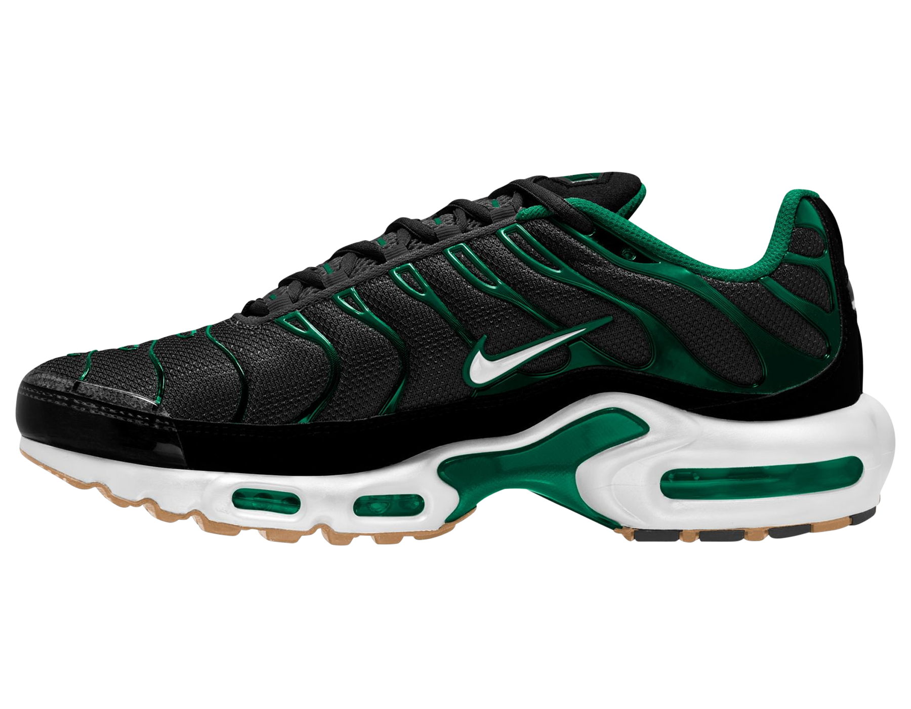 运动鞋, 耐克, Swoosh, Nike Air Max Plus, Nike Air Max, Nike Air, Air Max - 耐克 Air Max Plus 表面黑色和孔雀石色，胶底