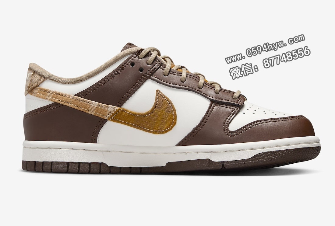 Swoosh, NIKE, GS, FV3653-191, Dunk Low, Dunk, Brown Plaid - 「美拉德」穿搭新选择！Dunk Low 新配色下月登场！