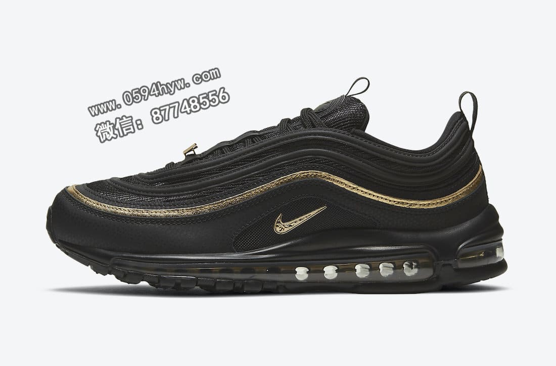 耐克, Swoosh, Nike Air Max 97, Nike Air, Air Max 97, Air Max, AI - 耐克Air Max 97以黑色和金属金色回归