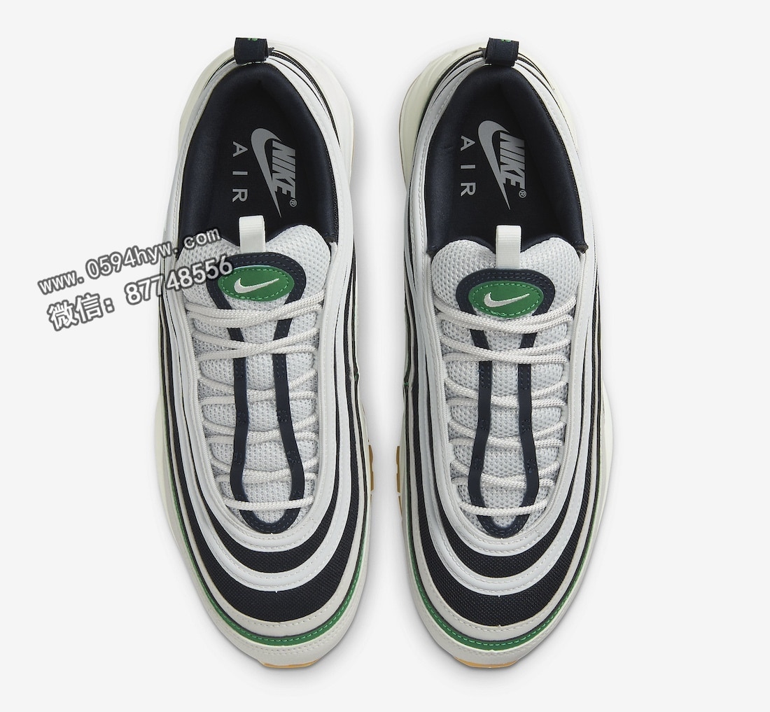 运动鞋, 耐克, Swoosh, Nike Air Max 97, Air Max 97, Air Max, AI - 这款耐克Air Max 97非常适合凯尔特人球迷使用。