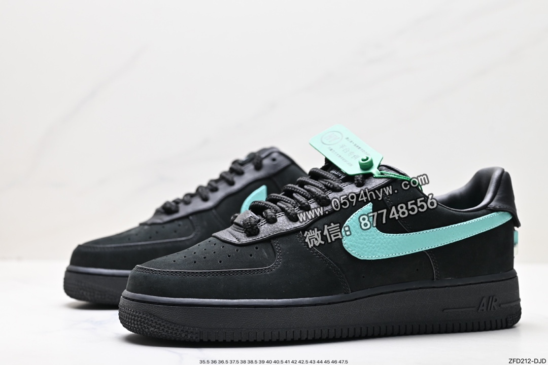 空军一号, 板鞋, Nike Air Force 1 Low, Nike Air Force 1, Nike Air, NIKE, Air Force 1 Low, Air Force 1 - Tiffany &amp; Co. x Nike Air Force 1 Low SP"1837"空军一号经典低帮百搭休闲运动板鞋“联名黑蒂芙尼蓝”DZ1382-001