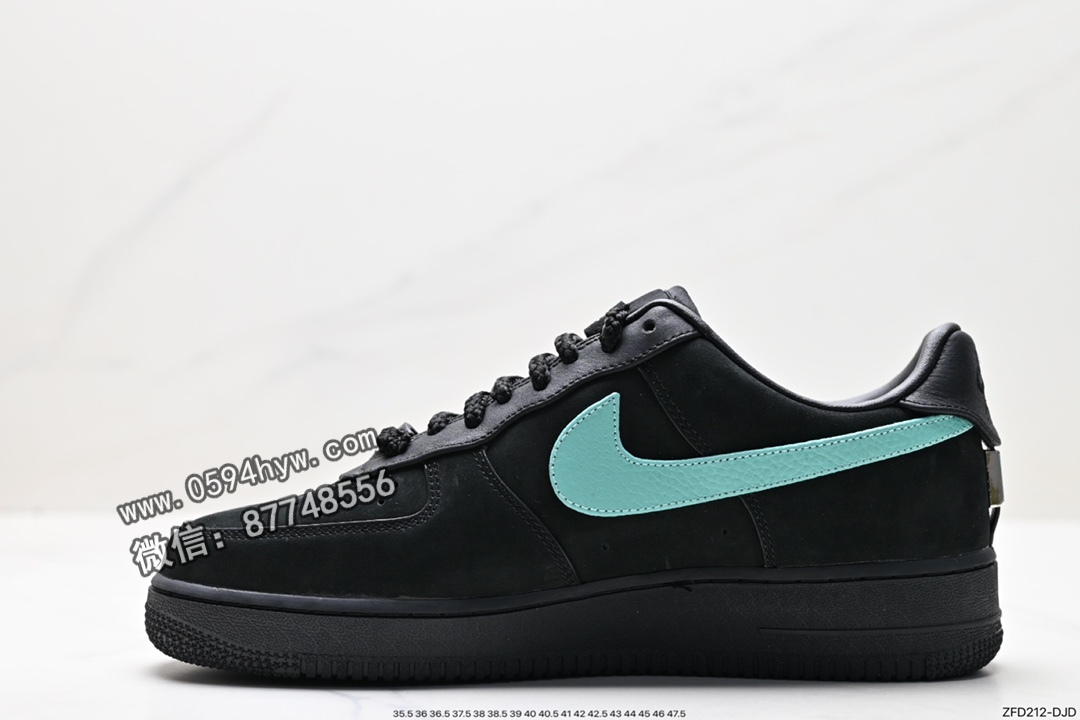 空军一号, 板鞋, Nike Air Force 1 Low, Nike Air Force 1, Nike Air, NIKE, Air Force 1 Low, Air Force 1 - Tiffany &amp; Co. x Nike Air Force 1 Low SP"1837"空军一号经典低帮百搭休闲运动板鞋“联名黑蒂芙尼蓝”DZ1382-001