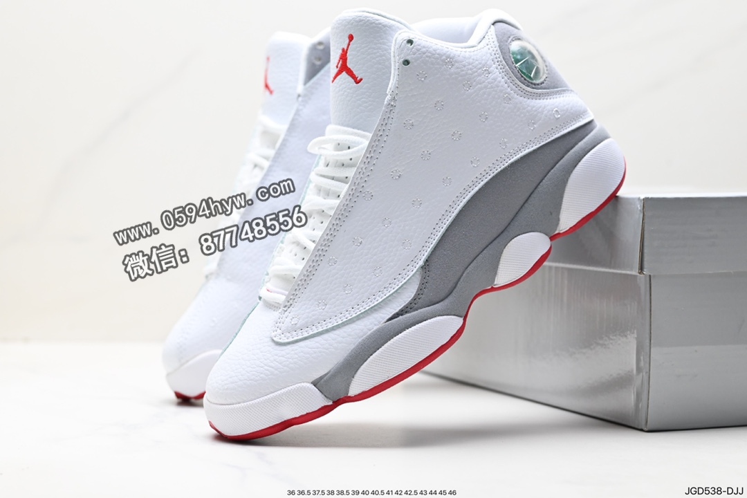 耐克, 篮球鞋, Jordan 13, Jordan, Air Jordan 13, Air Jordan 1, Air Jordan - 耐克 Air Jordan 13 XIII 中帮篮球鞋 灰色 货号：JGD538-DJJ