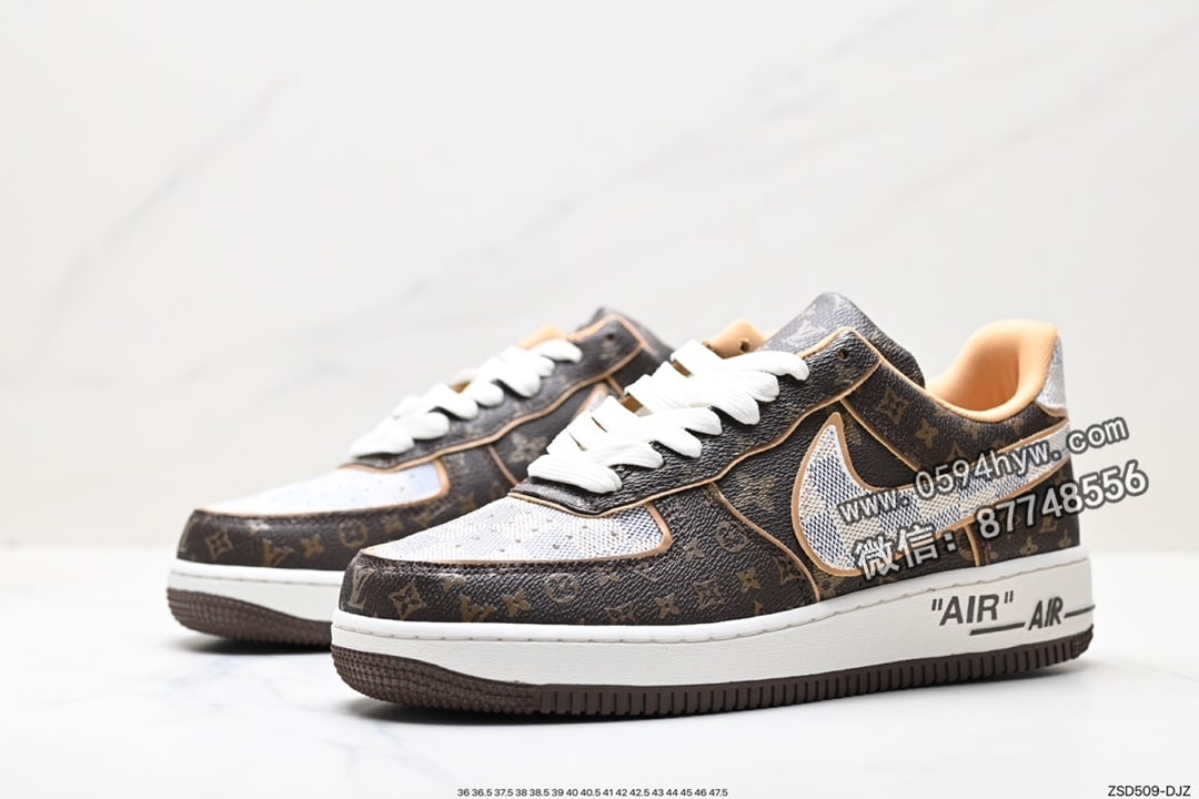 运动鞋, 联名, 板鞋, Louis Vuitton, Air force1 LOW - Louis Vuitton x Air Force1 Low LV x空军低帮联名板鞋 “黑色” 货号：1A9VA7