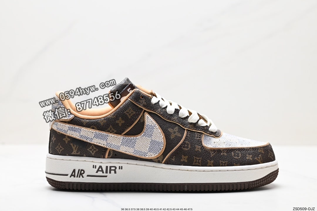 运动鞋, 联名, 板鞋, Louis Vuitton, Air force1 LOW, Air Force 1 Low, Air Force 1 - Louis Vuitton x Air Force1 Low LV x 空军低帮联名板鞋 “黑色” 货号：1A9VA7