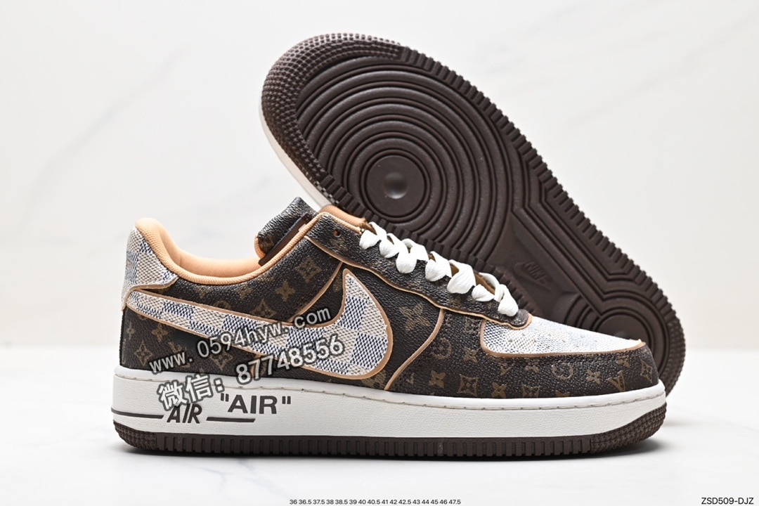 运动鞋, 联名, 板鞋, Louis Vuitton, Air force1 LOW - Louis Vuitton x Air Force1 Low LV x空军低帮联名板鞋 “黑色” 货号：1A9VA7