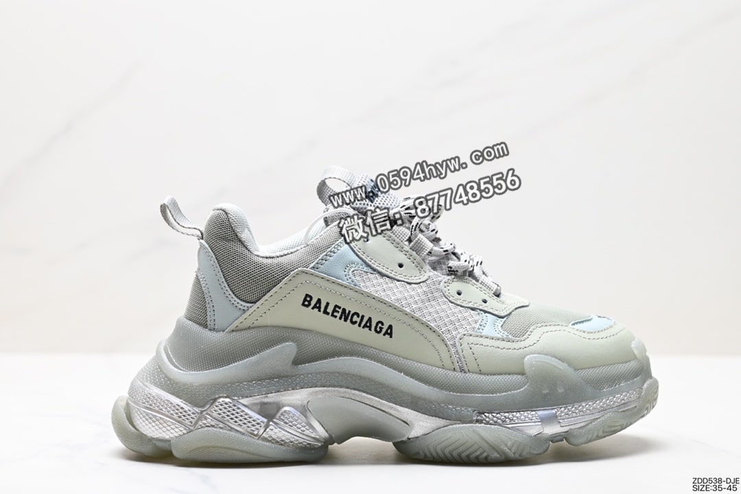 BALENCIAGA 三代做旧厚底老爹鞋 组合底 墨绿 革命性Balenciaga珍藏版运动鞋 货号：ZDD538-DJE