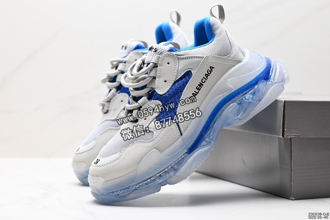 高帮, 运动鞋, 跑步鞋, 老爹鞋, 篮球鞋, 做旧, Balenciaga - BALENCIAGA Triple S 三代做旧厚底老爹鞋 墨绿 组合底 飞织 高帮 珍藏版运动鞋 ID:ZDD538-DJE