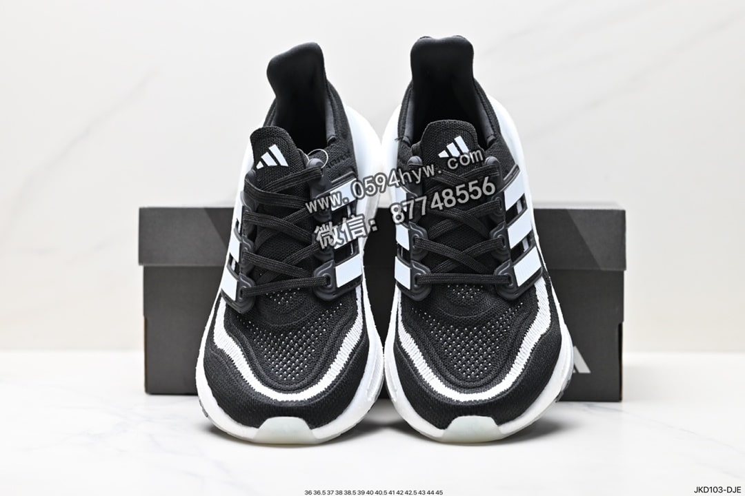 跑鞋, 跑步鞋, 慢跑鞋, Ultraboost, Boost, Adidas - Adidasidas ULTRABOOST LIGHT 轻弹系列 低帮袜套式 针织透气 缓震 休闲运动 慢跑鞋 白蓝橙 货号:HQ6339 尺码：36-45 ID:JKD103-DJE