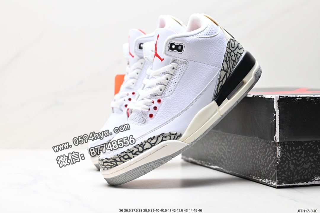 篮球鞋, 乔丹篮球鞋, Triple White, Jordan, AJ3, Air Jordan 3 Retro, Air Jordan 3, Air Jordan - Air Jordan 3 Retro Triple White AJ3 乔丹3代 aj3 乔3 白灰棕 乔丹篮球鞋系列 货号：DA3595-100 ID:JFD117-DJE